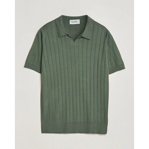 John Smedley Roper Open Collar Sea Island Polo Palm Green men M Grøn