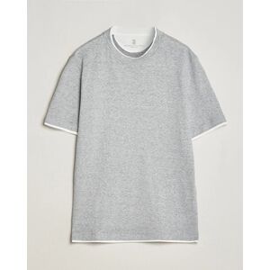 Brunello Cucinelli Cotton/Linen T-Shirt Light Grey men L Grå