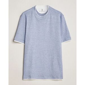 Brunello Cucinelli Cotton/Linen T-Shirt Light Blue men M Blå