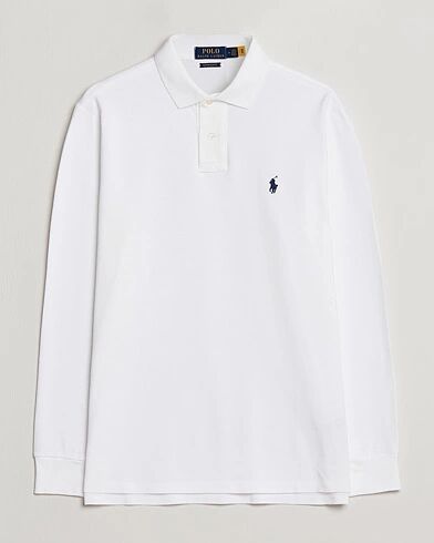 Polo Ralph Lauren Custom Slim Fit Long Sleeve Polo White men S Hvid