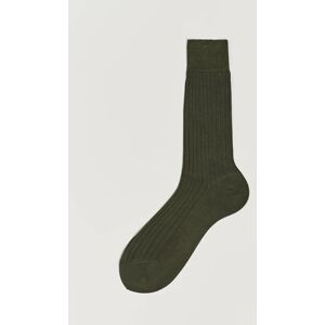 Bresciani Cotton Ribbed Short Socks Olive Green men L-43/44 Grøn