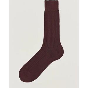 Bresciani Cotton Ribbed Short Socks Burgundy men L-43/44 Rød