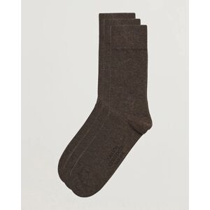 Amanda Christensen 3-Pack True Cotton Socks Brown Melange men 39-42 Brun