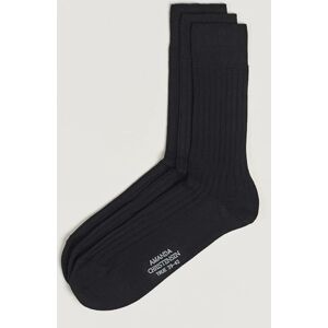 Amanda Christensen 3-Pack True Cotton Ribbed Socks Black men 43-46 Sort