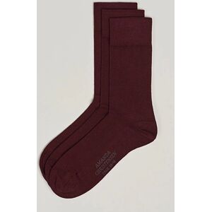 Amanda Christensen 3-Pack True Cotton Socks Bordeaux men 39-42 Rød