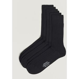 Amanda Christensen 6-Pack True Cotton Ribbed Socks Black men One size