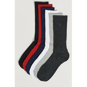 Polo Ralph Lauren 6-Pack Cotton Crew Socks Multi men One size Blå,Hvid,Sort,Grå,Rød