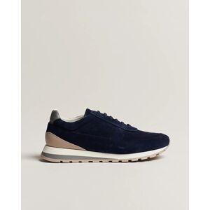 Brunello Cucinelli Perforated Running Sneakers Navy Suede men 44 Blå