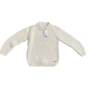 Fuza Wool Ladies Butterfly Sweater Round Neck, White XXL