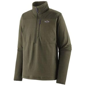 Patagonia Mens L/S R1 Fitz Roy 1/4 Zip, Basin Green / Basin Green