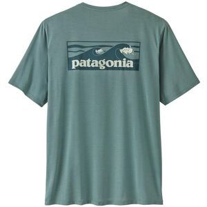 Patagonia Mens Cap Cool Daily Shirt Boardshort Logo, Blue Sage L Patagonia Mens Cap Cool Daily Shirt Boardshort Logo, Blue Sage L