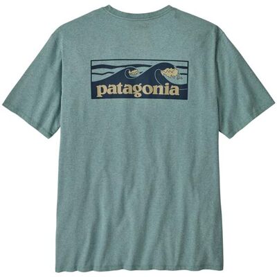 Patagonia Mens Boardshort Logo Pocket Responsibili-Tee, Blue Sage L Patagonia Mens Boardshort Logo Pocket Responsibili-Tee, Blue Sage L