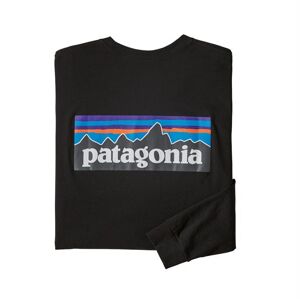 Patagonia Mens L/S P-6 Logo Responsibili-Tee, Black M