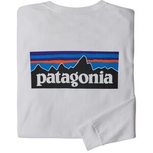 Patagonia Mens L/S P-6 Logo Responsibili-Tee, White M Patagonia Mens L/S P-6 Logo Responsibili-Tee, White M