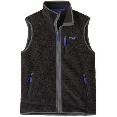 Patagonia Mens Retro Pile Vest, Black / Forge Grey XS Patagonia Mens Retro Pile Vest, Black / Forge Grey XS