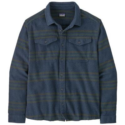 Patagonia Mens Fjord Flannel Shirt, Treelined / Smolder Blue S Patagonia Mens Fjord Flannel Shirt, Treelined / Smolder Blue S