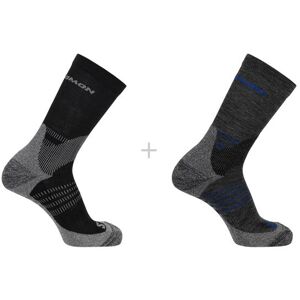 Salomon X Ultra Access Crew Sock 2-Pack, Anthracite / Black XL