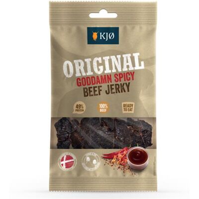 Kjø Original Goddamn Spicy Beef Jerky, 25g 10 - 30 gram Kjø Original Goddamn Spicy Beef Jerky, 25g 10 - 30 gram