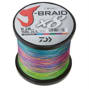 Påspoling Fletline Daiwa J-Braid x8 Multi Color 0,22 mm