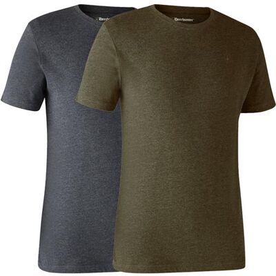 Deerhunter Mens Basic 2-pack T-Shirt, Adventure Green Melange 47 / 48 Deerhunter Mens Basic 2-pack T-Shirt, Adventure Green Melange 47 / 48