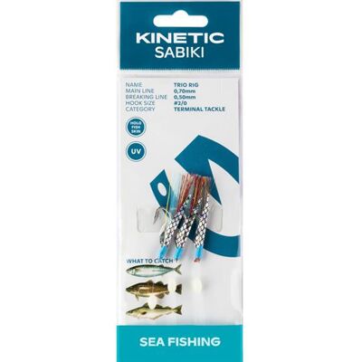 Kinetic Sabiki Trio Fiskegrej - Rød/Blå - Til makrel og torsk Kinetic Sabiki Trio Fiskegrej - Rød/Blå - Til makrel og torsk