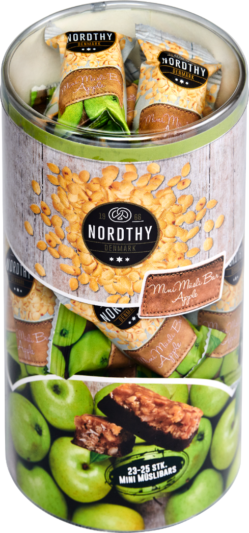 Mini Müsli Bar i rør Æble 400 gr Nordthy Mini Müsli Bar i rør Æble 400 gr Nordthy