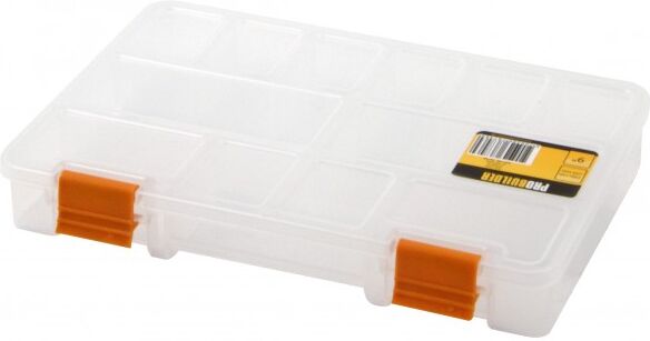 Sortimentsæske 9" med 12 rum. 230x150x33 mm. Farve transparent. Sortimentsæske 9" med 12 rum. 230x150x33 mm. Farve transparent.