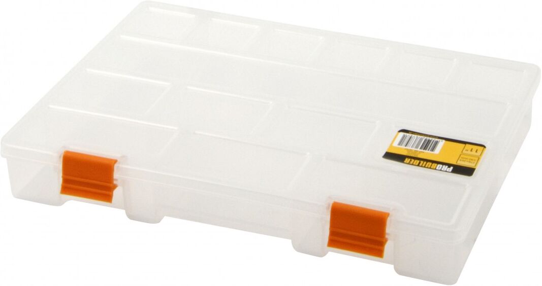 Sortimentsæske 11" med 21 rum. 276x203x42 mm. Farve transparent. Sortimentsæske 11" med 21 rum. 276x203x42 mm. Farve transparent.