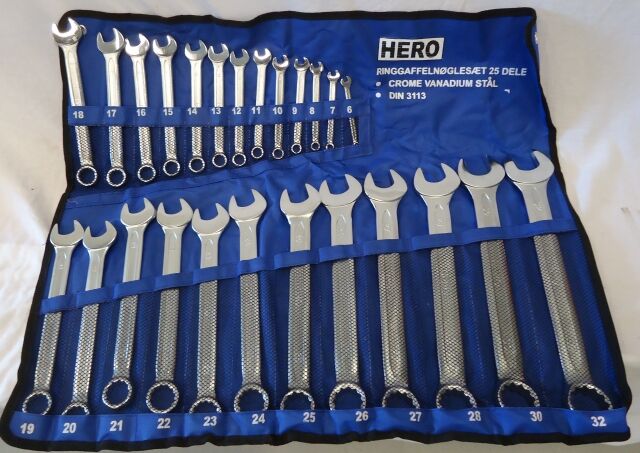 Ringgaffelnøglesæt 6-32 Hero 26dele Ringgaffelnøglesæt 6-32 Hero 26dele