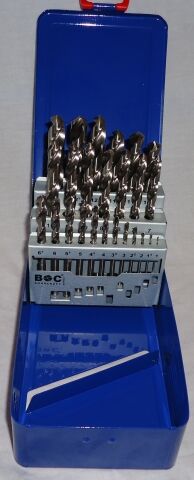 Spiralborsæt 1-13mm slebet i metal kasse Spiralborsæt 1-13mm slebet i metal kasse