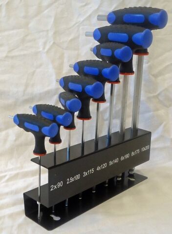 T-grebsnøgler i sæt unbraco 2-10mm 8stk. T-grebsnøgler i sæt unbraco 2-10mm 8stk.