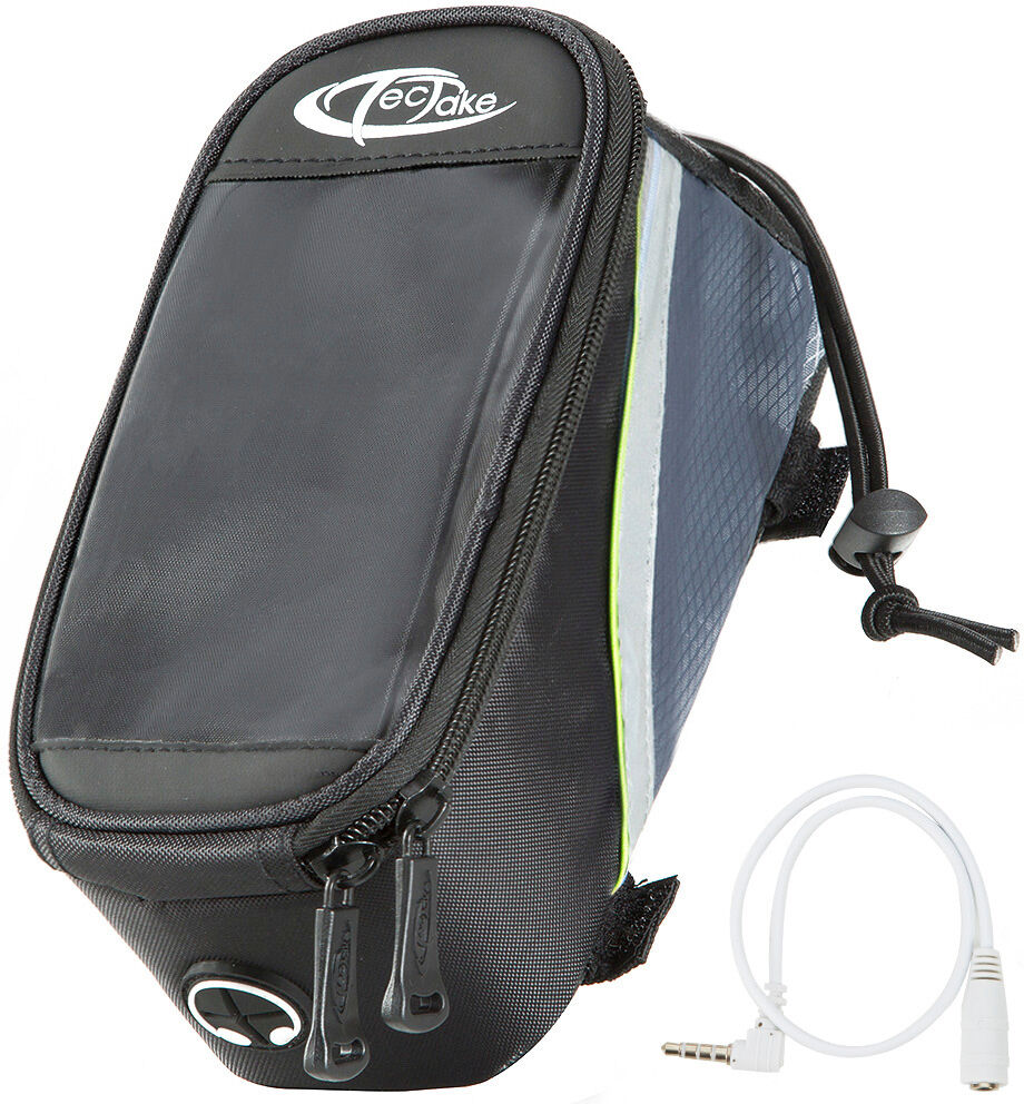 tectake Cykeltaske til smartphone - sort/grå/grøn, 20 x 9,5 x 10 cm tectake Cykeltaske til smartphone - sort/grå/grøn, 20 x 9,5 x 10 cm