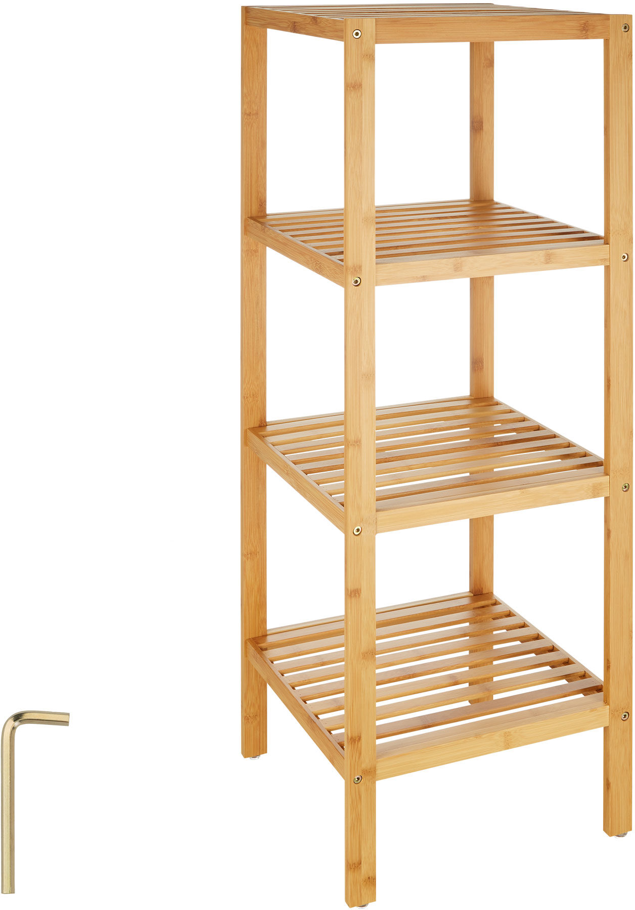 tectake Reol i bambus, 4 hylder - brun tectake Reol i bambus, 4 hylder - brun