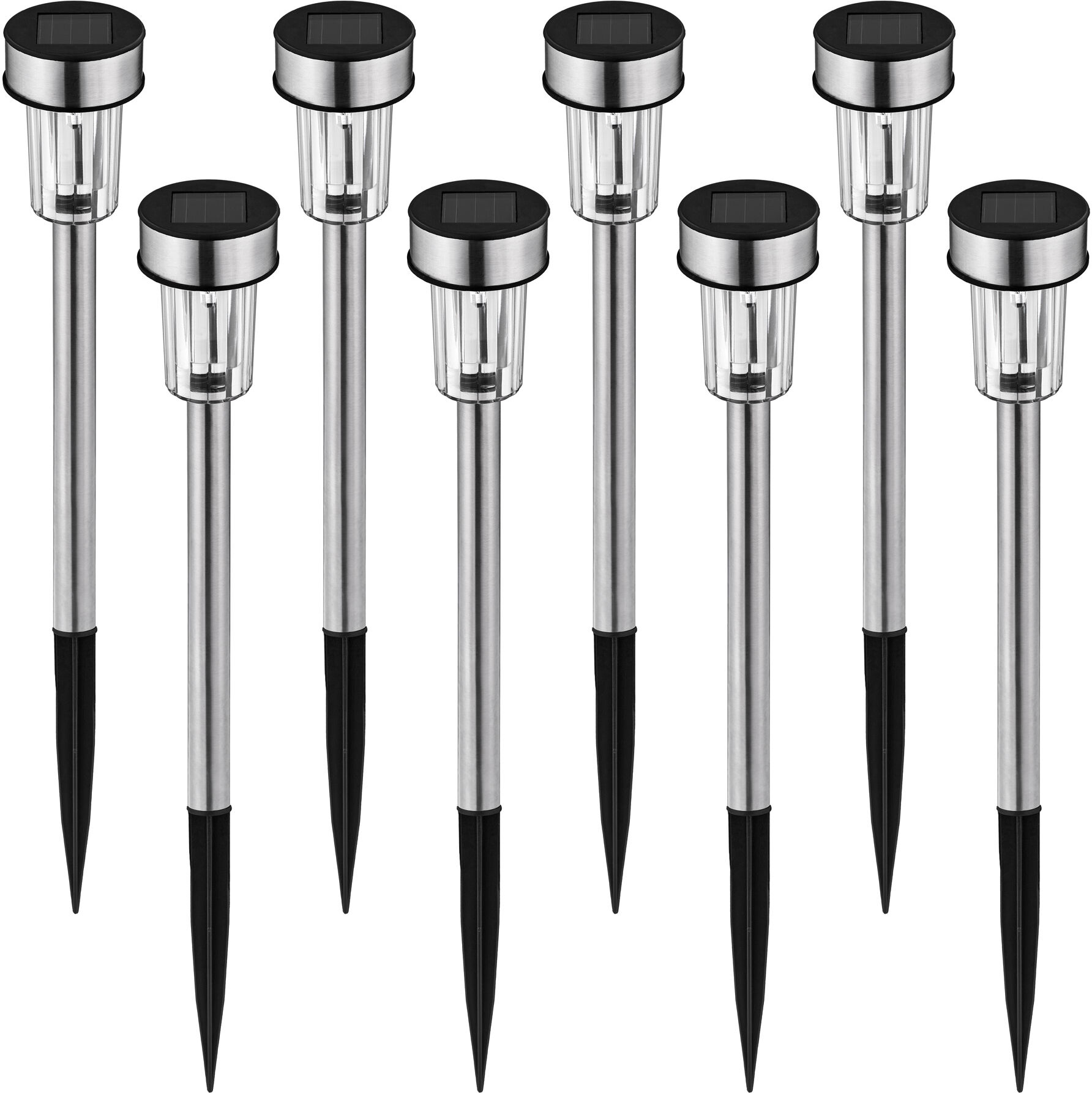 tectake 8x LED lampe med solceller og farvet lys - sølv tectake 8x LED lampe med solceller og farvet lys - sølv