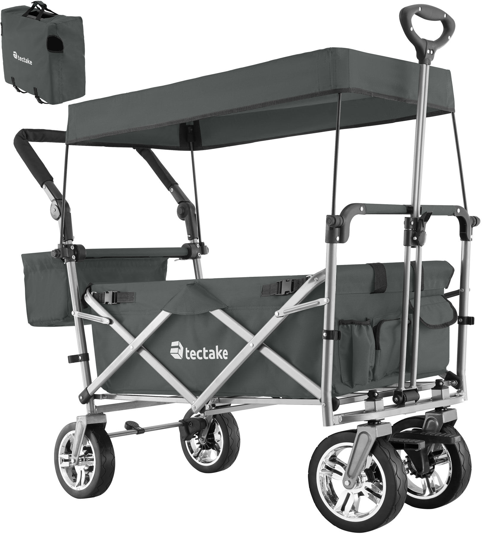tectake Foldelig trækvogn Nico - grå tectake Foldelig trækvogn Nico - grå