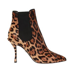 Dolce & Gabbana Leopard-trykt hæle ankelstøvler Brun 37 1/2,37,36