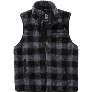 Brandit Vest  Teddyfleece, Sort/Grå