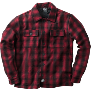 West Coast Choppers Jakke  Wool Lined Plaid, Rød/Sort