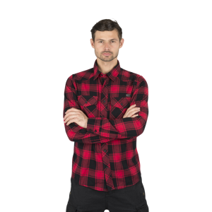 Brandit Skjorte  Checkshirt, Rød/Sort  XL