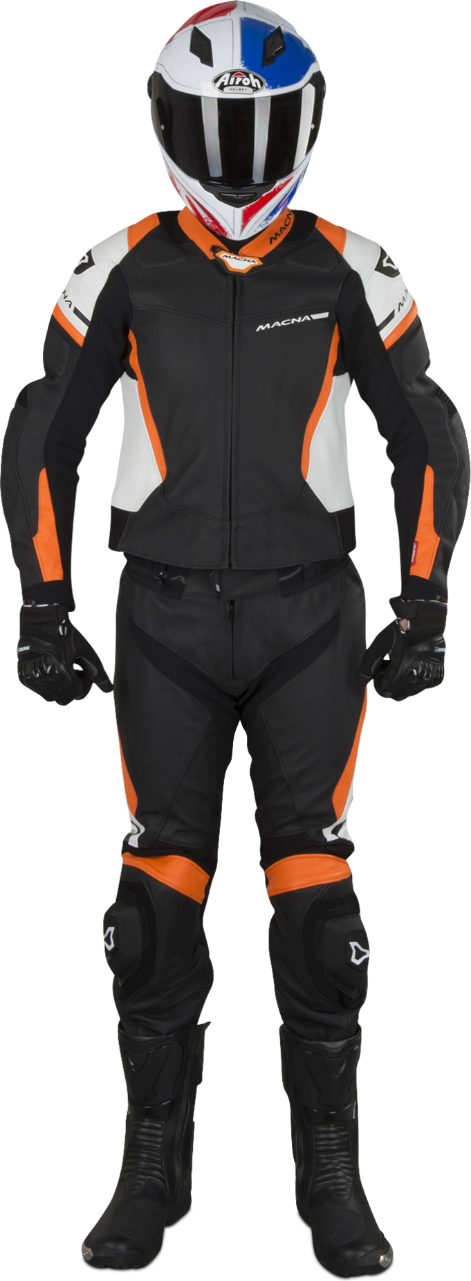 Macna Læderdragt 2-delt Macna Hyper, Orange Macna Læderdragt 2-delt Macna Hyper, Orange