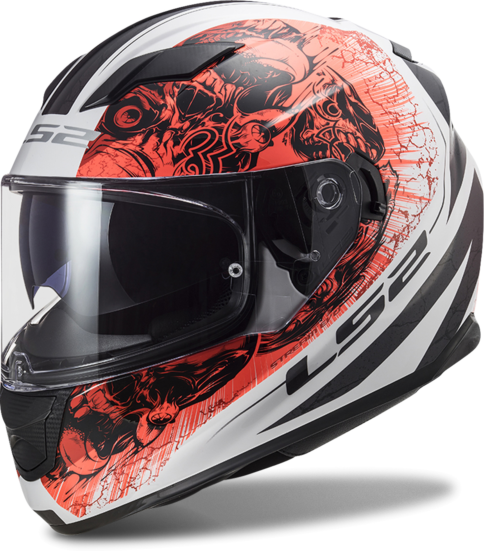 LS2 Integralhjelm LS2 FF320 Stream Evo, Hvid/Orange LS2 Integralhjelm LS2 FF320 Stream Evo, Hvid/Orange