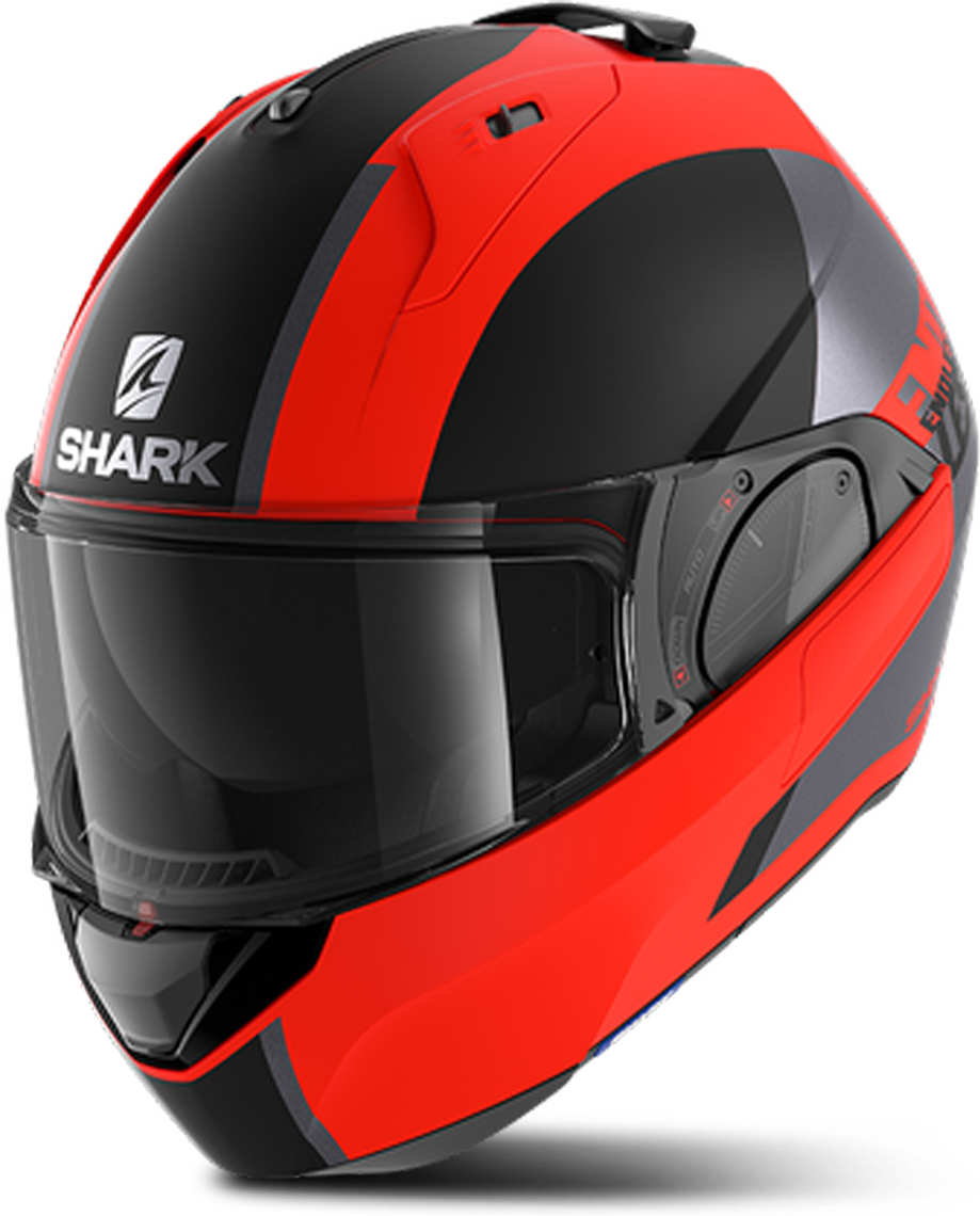 Shark Flip-Up Hjelm Shark Evo Es Endless Mat, Orange/Sort Shark Flip-Up Hjelm Shark Evo Es Endless Mat, Orange/Sort