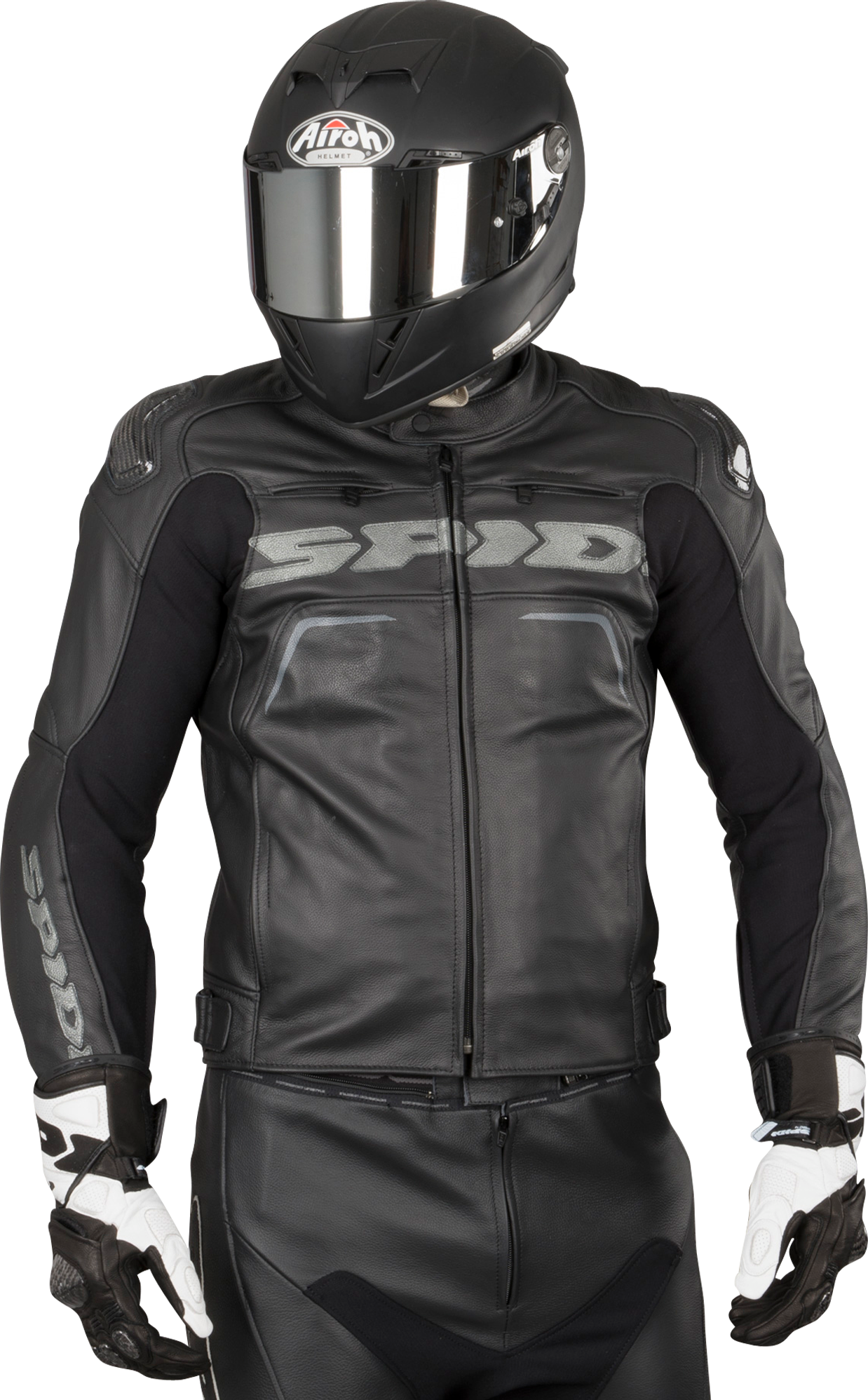 Spidi Læderjakke Spidi Carbo Rider, Sort Sort Spidi Læderjakke Spidi Carbo Rider, Sort Sort