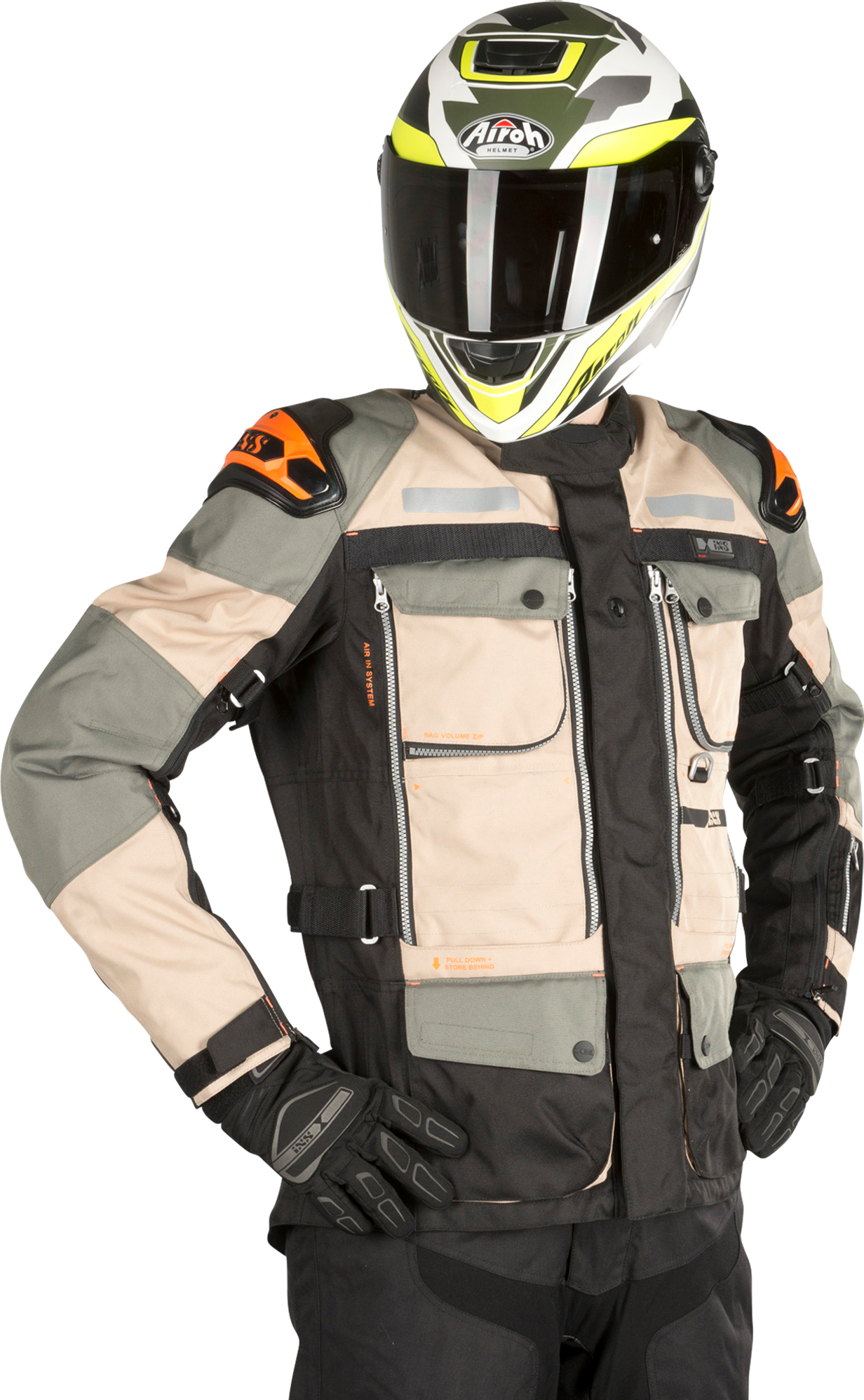 IXS Jakke iXS Tour Montevideo RS-1000, Beige/Olivengrøn/Sort IXS Jakke iXS Tour Montevideo RS-1000, Beige/Olivengrøn/Sort