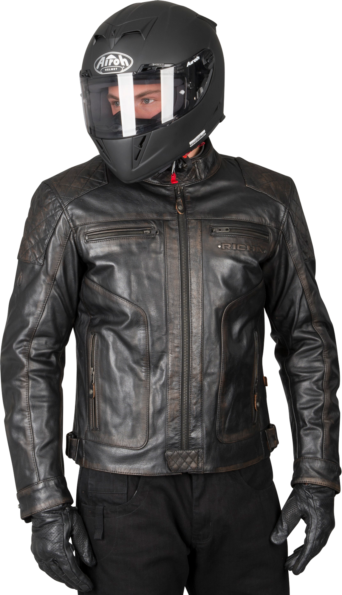 Richa Læderjakke Richa Detroit Vintage, Brun Richa Læderjakke Richa Detroit Vintage, Brun