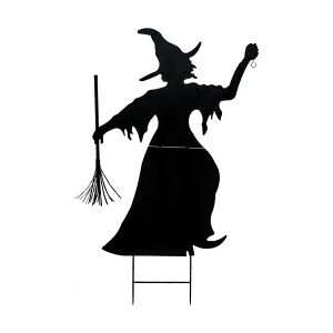 Europalms Silhouette Metal Witch with Broom, 150cm TILBUD NU
