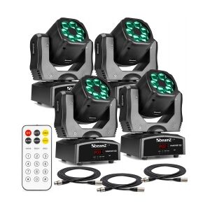 Moving Head pakke med 4 stk. BeamZ Panther 80 LED moving heads med roterende lin