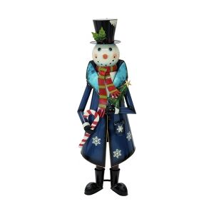 Europalms Snowman with Coat, Metal, 150cm, blue TILBUD NU