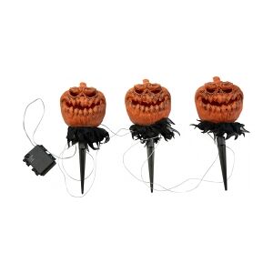 Europalms Halloween Pumpkins with Stake, Set of 3, 39cm TILBUD NU