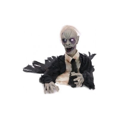 Halloween Dekoration, Animeret Figur med Lys- og Lydeffekter, Zombie, 4 animeret Halloween Dekoration, Animeret Figur med Lys- og Lydeffekter, Zombie, 4 animeret